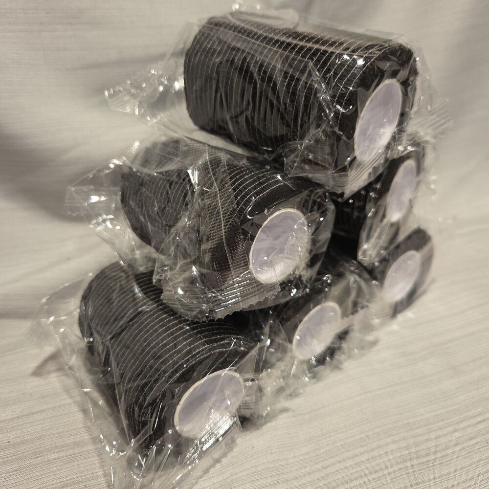 6 Rolls Black Self Adhesive Bandage Wrap 2" x 3 x 5yds Medical, Sports, Pets